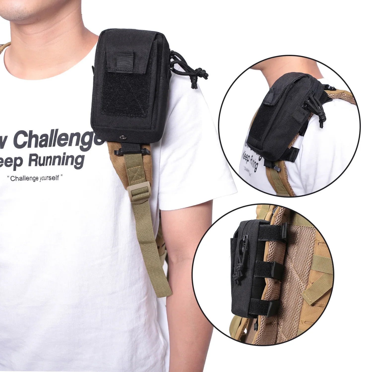 Edc Carry Belt - 몰레 백팩 스트랩 폰 홀더 허리