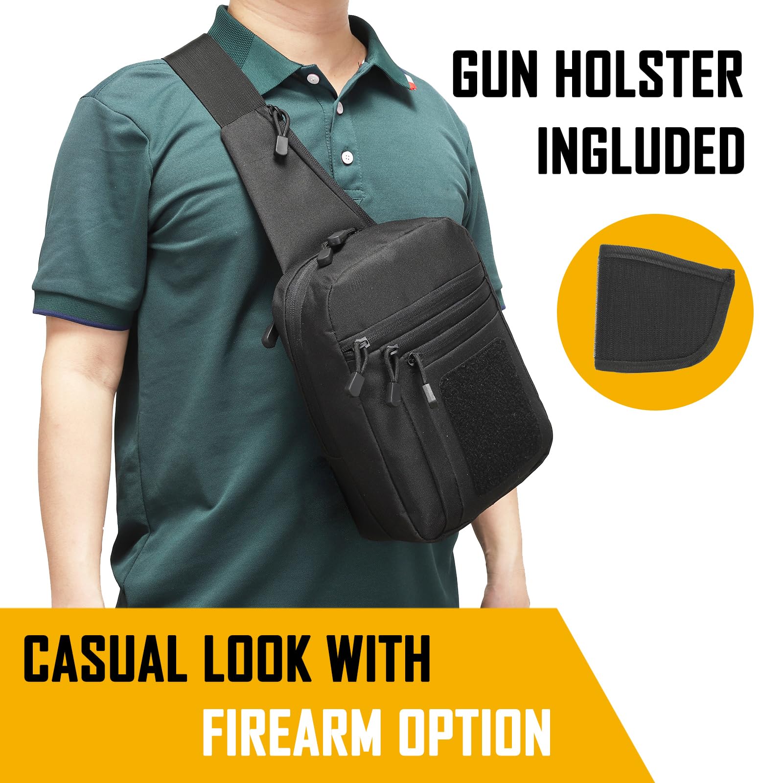 Edc Concealed Carry - 남성용 은닉 휴대 크로스바디 백, CCW