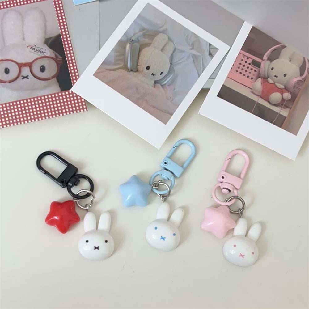 미피 토끼 머리 귀여운 작은 인형 열쇠고리 배낭 자동차 - Carabiner Keychain 리뷰 및 가격