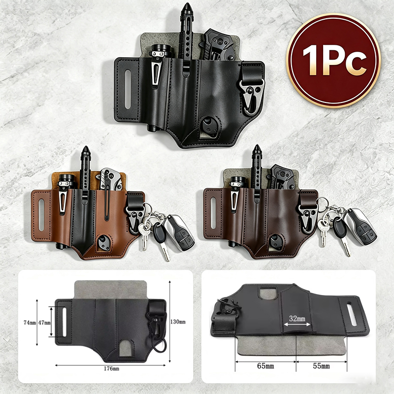 멀티 도구 칼집 용 가죽 칼집 벨트 및 손전등 캠핑 야 - Edc Carry Pocket Pouch 리뷰 및 가격