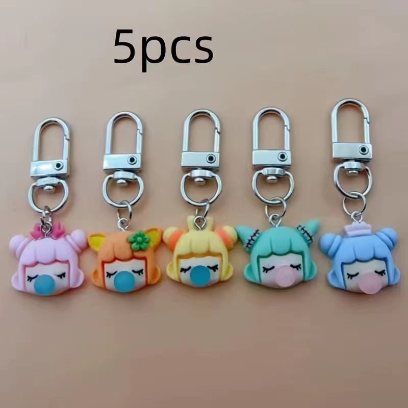 5개입 레진 소녀 열쇠고리, 가방 및 자동차 액세서리에 - Carabiner Keychain 리뷰 및 가격