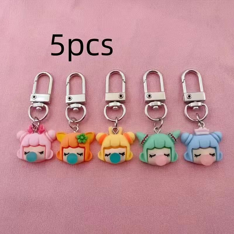 5개입 레진 소녀 열쇠고리, 가방 및 자동차 액세서리에 - Carabiner Keychain 리뷰 및 가격