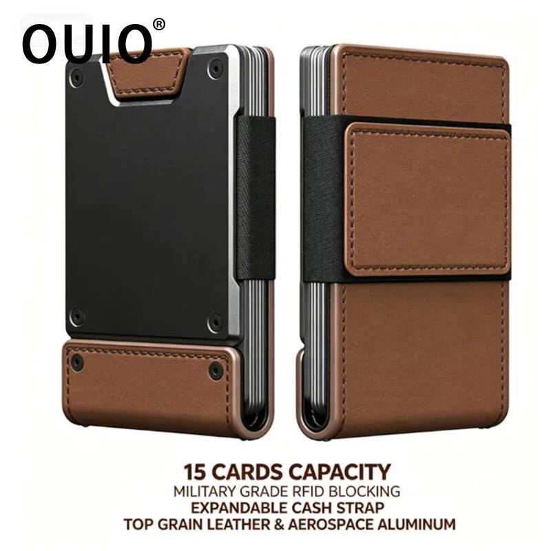 OUIO 남성용 RFID 차단 미니멀리스트 가죽 지갑  - Money Clip Magnetic 리뷰 및 가격