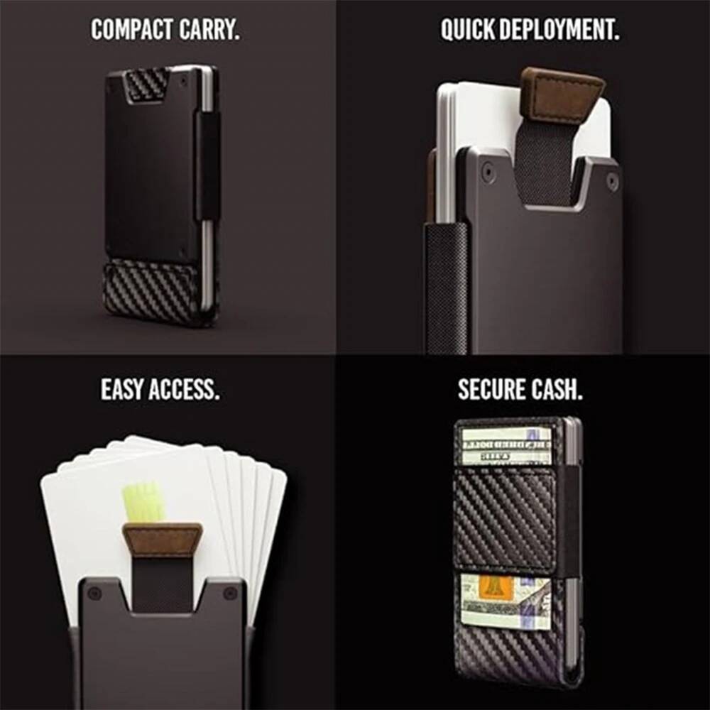 OUIO 남성용 RFID 차단 미니멀리스트 가죽 지갑  - Money Clip Magnetic 리뷰 및 가격